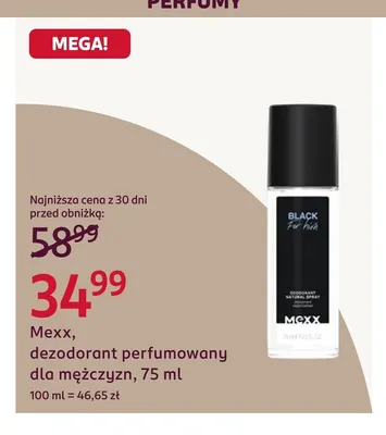 Dezodorant perfumowany dla mężczyzn Mexx promocja w Rossmann