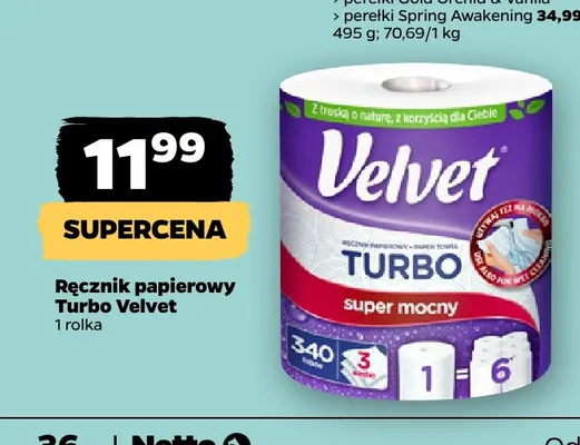 Ręcznik papierowy Turbo Velvet promocja w Netto
