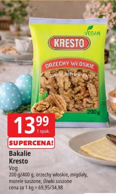 Bakalic orzechów włoskich, migdały, morele suszone, śliwki suszone promocja w Leclerc