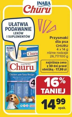 Przysmaki dla psa CHURU 4 x 14 g różne rodzaje promocja w Carrefour Market
