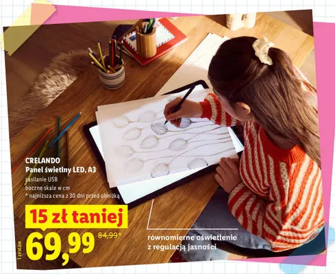 Panel świetlny LED A3 Crelando promocja w Lidl