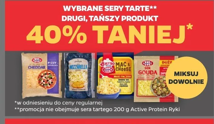 Ser tarty Mozzarella Mlekovita promocja w Netto