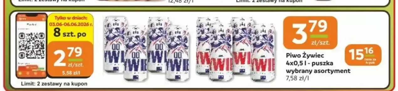 Piwo bezalkoholowe Żywiec 0.0% 4-pak 500ml promocja w Gama