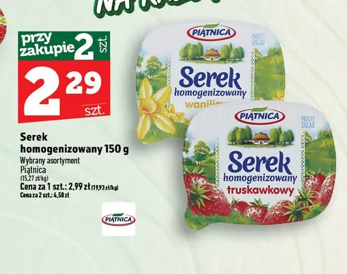 Serek homogenizowany waniliowy Piątnica promocja w TOPAZ
