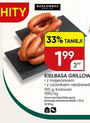 Kiełbasa grillowa z czosnkiem niedźwiedzim promocja w Chata Polska