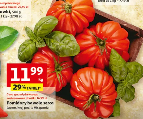 Pomidory bawole serca, luzem, kraj poch.: Hiszpania promocja w Auchan