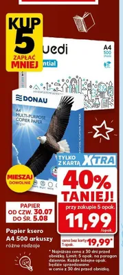 Papier ksero A4 500 arkuszy Donau promocja w Kaufland