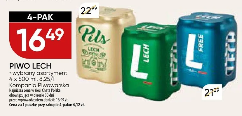 Piwo Lech Free smakowe promocja w Chata Polska