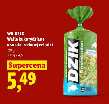 Wafle kukurydziane o smaku zielonej cebulki WK Dzik promocja w Lidl