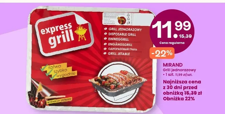 Grill jednorazowy Mirand promocja w Frisco