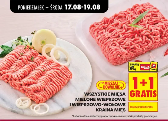 Mięsa mielone wieprzowe i wieprzowo-wołowe Kraina Mięs promocja w Biedronka