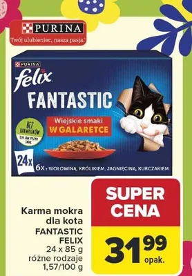 Karma mokra dla kota Fantastic wiejskie smaki w galaretce promocja w Carrefour