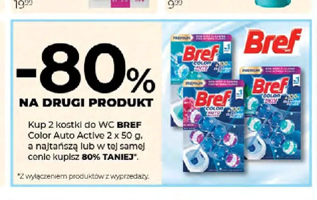 Kostka do WC Color Activ 2-pak 50 g Bref promocja w Drogerie Jawa