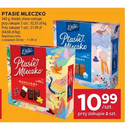 Ptasie Mleczko waniliowe E.Wedel promocja w Stokrotka