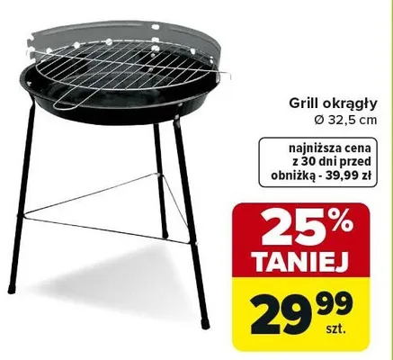 Grill okrągły Ø 32,5cm promocja w Carrefour Market