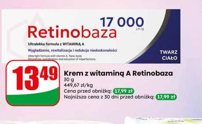Krem z witaminą A Retinobaza promocja w Dino