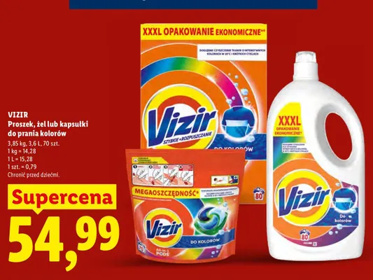 Kapsułki do prania kolorów Vizir promocja w Lidl