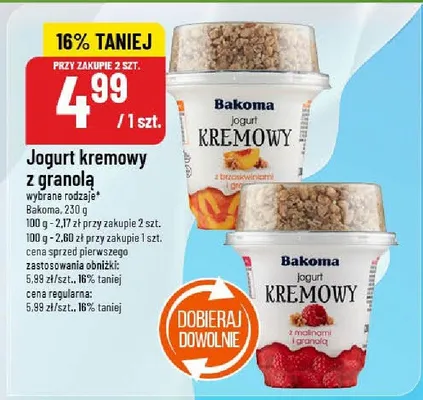 Jogurt kremowy z granolą  promocja w POLOmarket