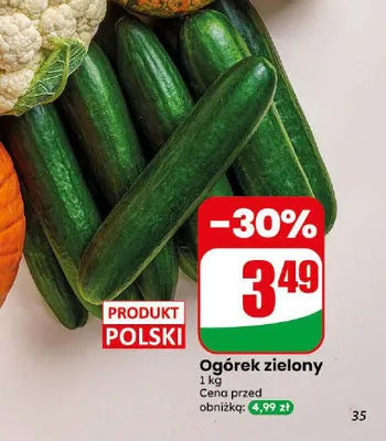 Ogórki zielone promocja w Dino