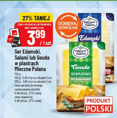 Ser Salami w plastrach Mleczna Polana promocja w POLOmarket