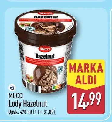 Lody Hazelnut Mucci promocja w Aldi