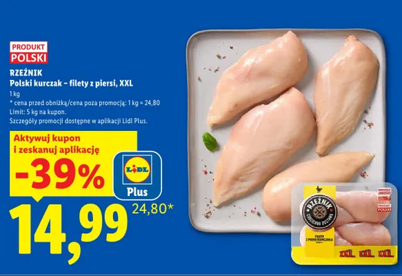 Polski kurczak filety z piersi XXL Rzeźnik promocja w Lidl