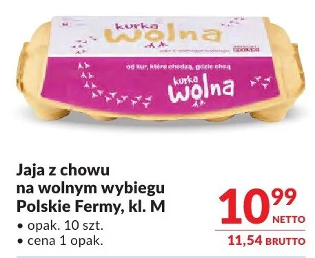 Jaja z chowu na wolnym wybiegu Polskie Fermy kl. M promocja w Makro