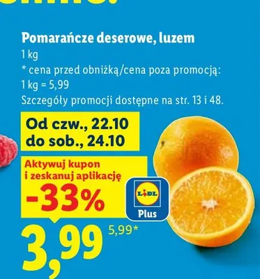 Pomarańcze deserowe luzem promocja w Lidl