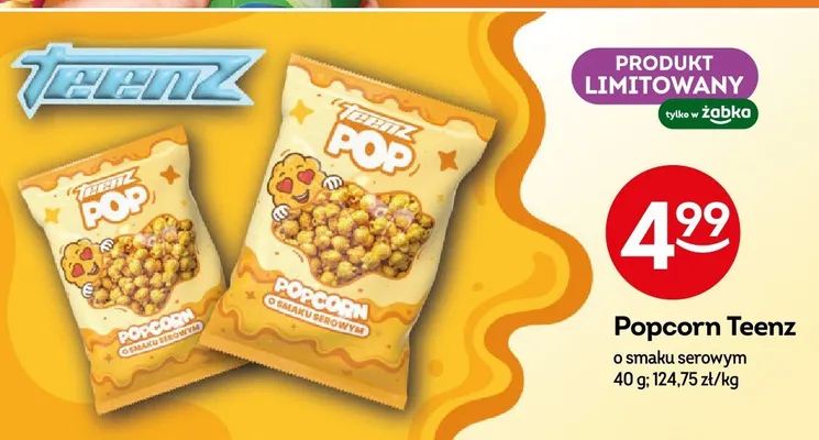 Popcorn teenz o smaku serowym promocja w Żabka