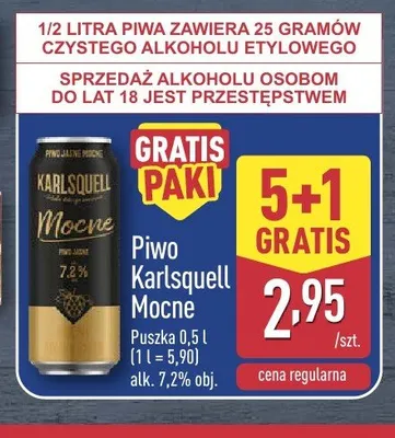 Piwo Karlsquell Mocne promocja w Aldi