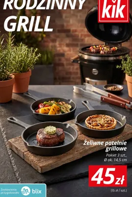 Żeliwne patelnie grillowe promocja w KiK