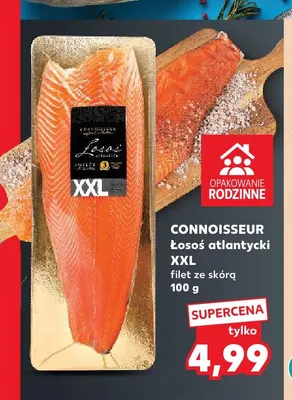 Łosoś atlantycki XXL filet ze skórą Connoisseur promocja w Kaufland