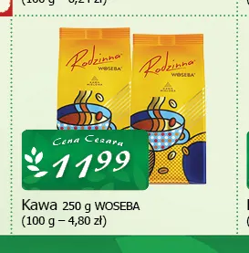 Kawa mielona Rodzinna Woseba promocja w CEZAR Delikatesy