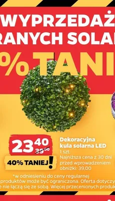 Dekoracyjna kula solarna LED promocja w Netto