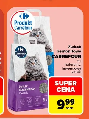 Żwirek bentonitowy Carrefour promocja w Carrefour