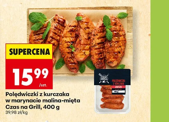 Polędwiczki z kurczaka w marynacie malina-mięta Czas na Grill promocja w Biedronka