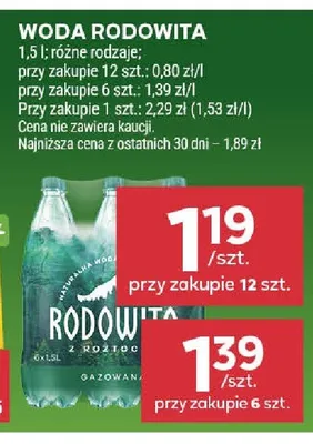 Woda Rodowita z Roztocza gazowana promocja w Stokrotka