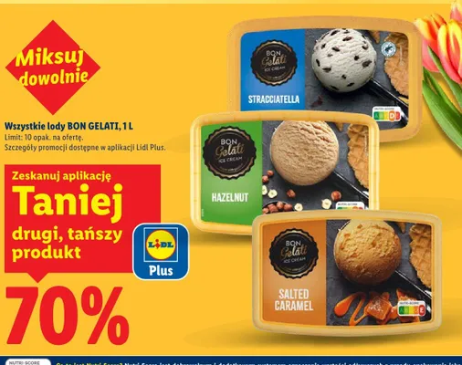 Lody wszystkie rodzaje 1 l promocja w Lidl