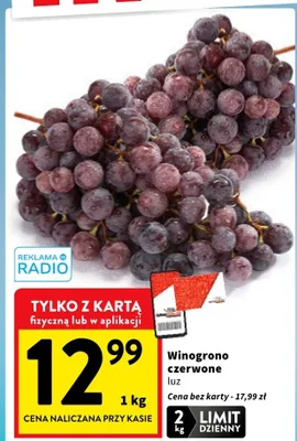 Winogrono czerwone luz promocja w Intermarche