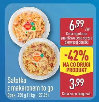 Sałatka z makaronem to go promocja w Aldi