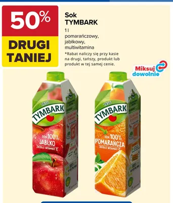 Sok Tymbark jabłkowy promocja w Carrefour
