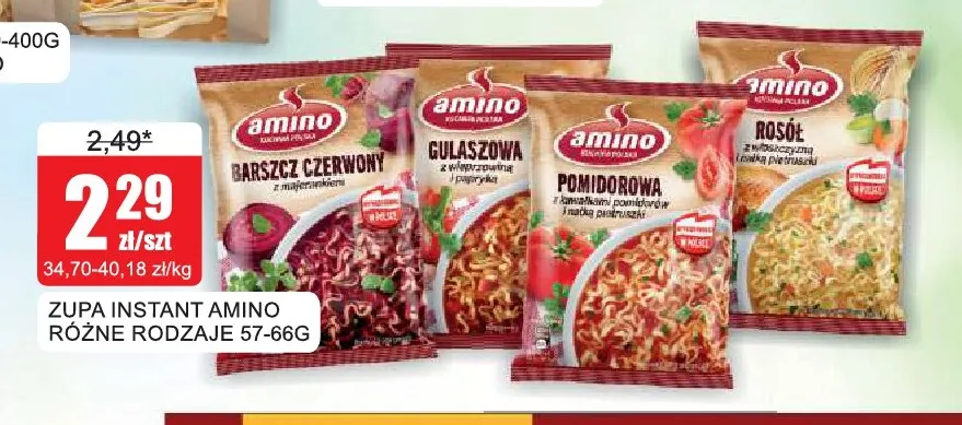 Zupa instant rosół Amino promocja w Bingo