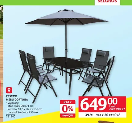 Zestaw mebli Cortona promocja w Selgros