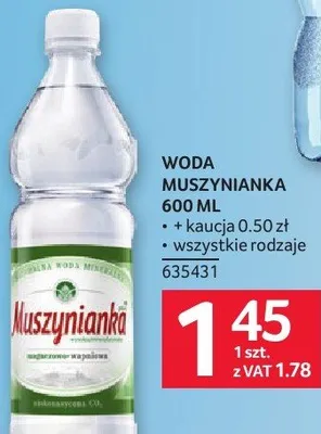 Woda Muszynianka 600ml wszystkie rodzaje 635431 promocja w Selgros