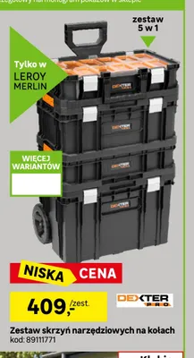 Zestaw skrzyń narzędziowych na kołach Dexter Pro promocja w Leroy Merlin