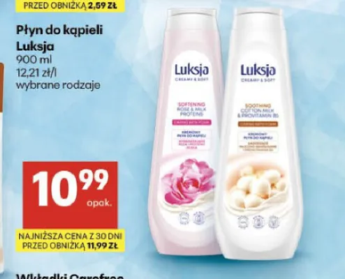 Płyn do kąpieli Luksja Soothing Cotton Milk & Provitamin B5 promocja w Delikatesy Centrum
