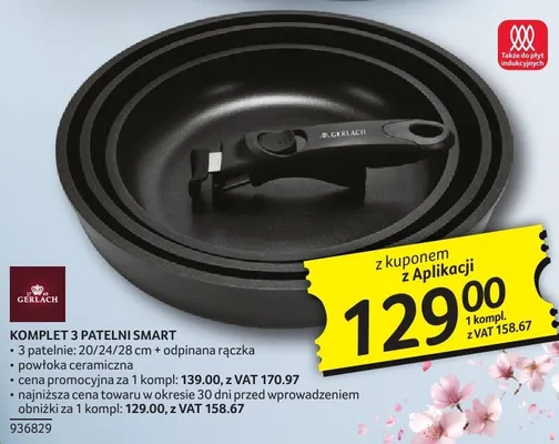 Komplet 3 patelni SMART GERLACH promocja w Selgros