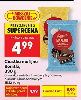 Ciastka mafjine o smaku śmietankowo-cytrynowym promocja w Biedronka