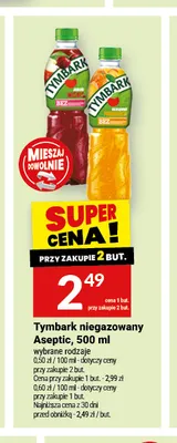 Napój Tymbark niegazowany Aseptic jabłko mięta promocja w Twój Market