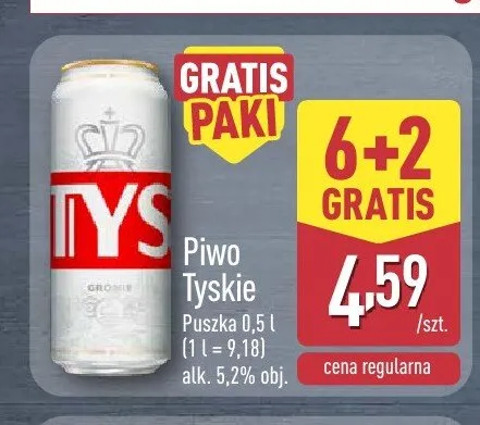 Piwo Tyskie Gronie 8-pak promocja w Aldi